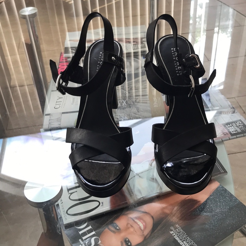 Ralph Lauren New Black Sandals 8.5 B Sexy